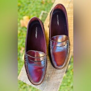Rockport Dressports Leather Penny Loafers Burgundy Mens Slip On Shoes Size 11M